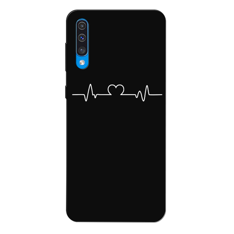 Samsung - Galaxy A50 Heartline Siyah Silikon Kılıf