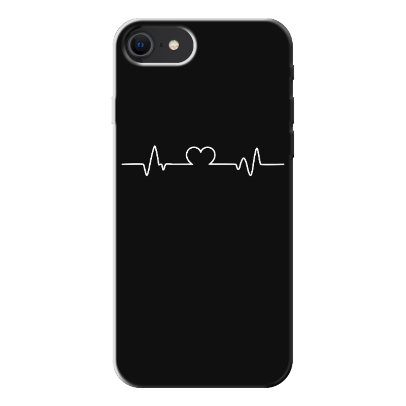 Apple - iPhone SE 2020 Heartline Siyah Silikon Kılıf