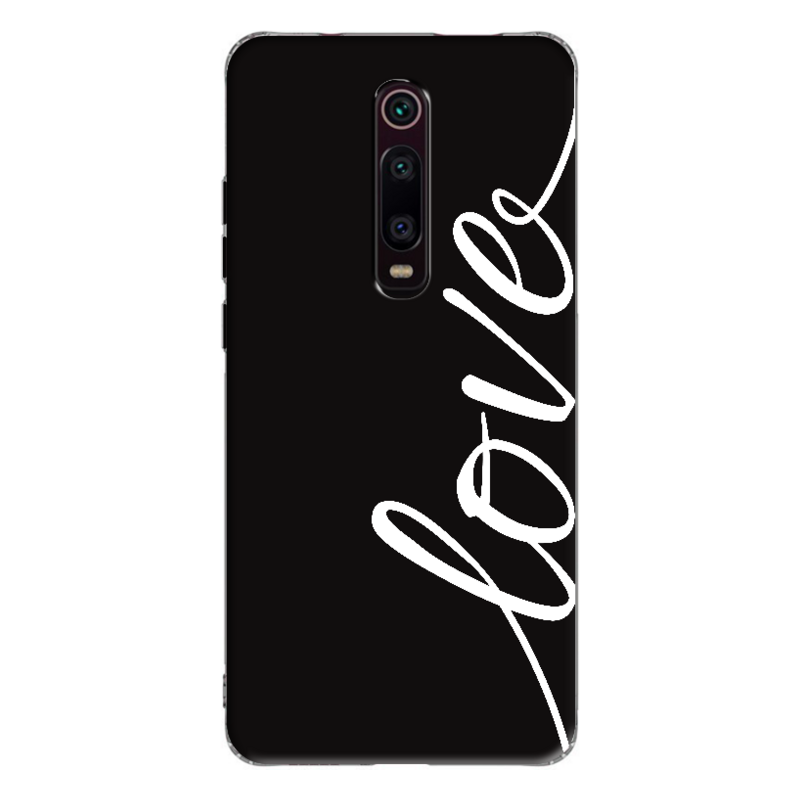 Xiaomi - Mi 9T Love Siyah Silikon Kılıf