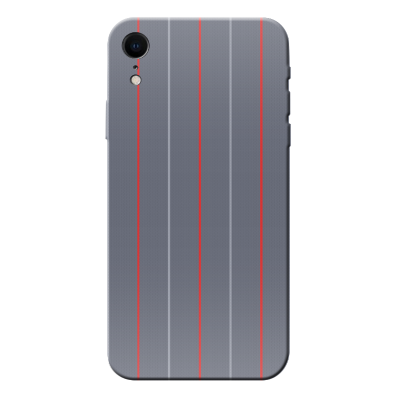Apple - iPhone XR Gri Çizgili Silikon Kılıf