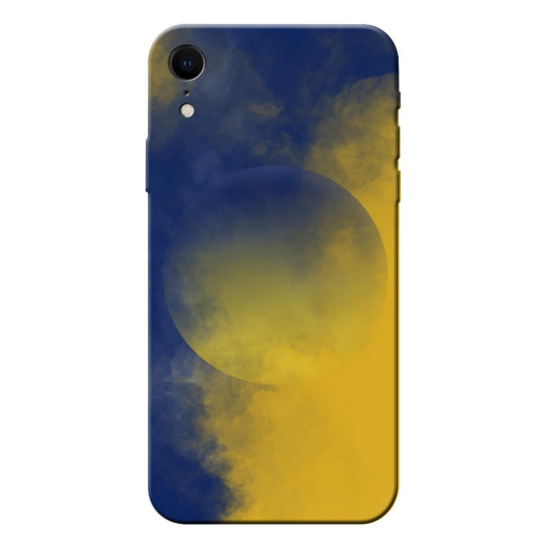 Apple - iPhone XR Sarı Lacivert Duman Silikon Kılıf