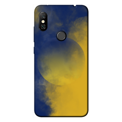 Xiaomi - Redmi Note 6 pro Sarı Lacivert Duman Silikon Kılıf