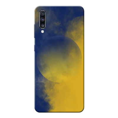 Samsung - Galaxy A70 Sarı Lacivert Duman Silikon Kılıf