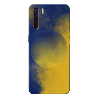 Oppo - A91 Sarı Lacivert Duman Silikon Kılıf