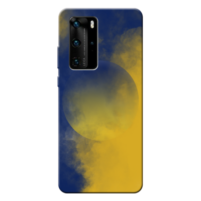 Huawei - P40 Pro Sarı Lacivert Duman Silikon Kılıf