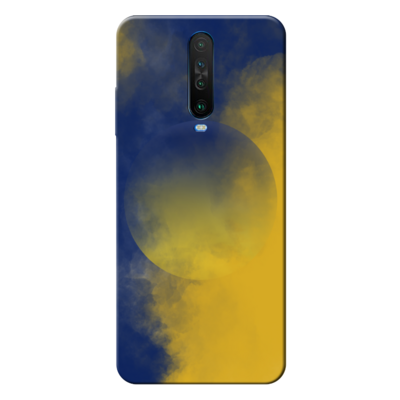 Xiaomi - Redmi K30 Sarı Lacivert Duman Silikon Kılıf