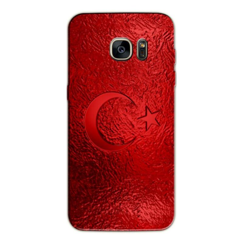 Samsung - Galaxy S7 Edge Türkiye Bayrağı V2 Silikon Kılıf