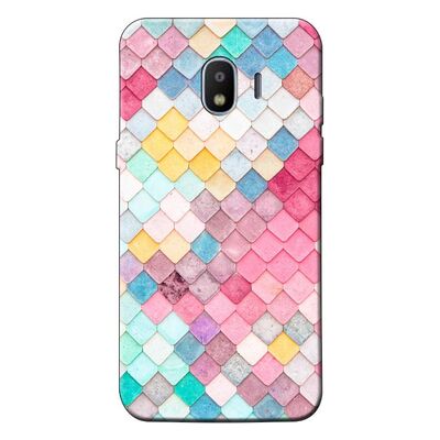 Samsung - Galaxy J2 Pro (2018) Rengarenk Kareler Silikon Kılıf