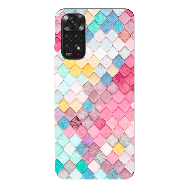 Xiaomi - Redmi Note 11 4G Rengarenk Kareler Silikon Kılıf