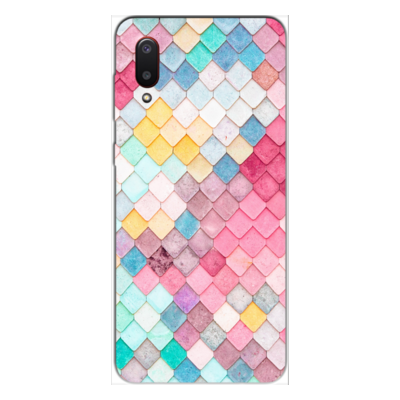 Samsung - Galaxy A02 Rengarenk Kareler Silikon Kılıf