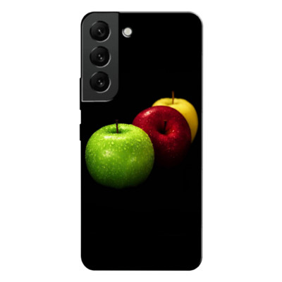 Samsung - Galaxy S22 Yeşil-Kırmızı-Sarı Elmalar Silikon Kılıf