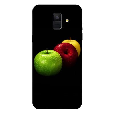 Samsung - Galaxy A6 2018 Yeşil-Kırmızı-Sarı Elmalar Silikon Kılıf