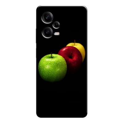 Xiaomi - Redmi Note 12 Pro 5G Yeşil-Kırmızı-Sarı Elmalar Silikon Kılıf