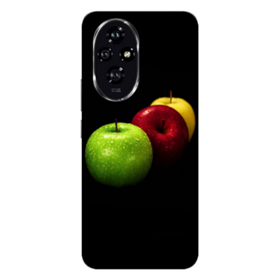 Honor - Honor 200 Yeşil-Kırmızı-Sarı Elmalar Silikon Kılıf