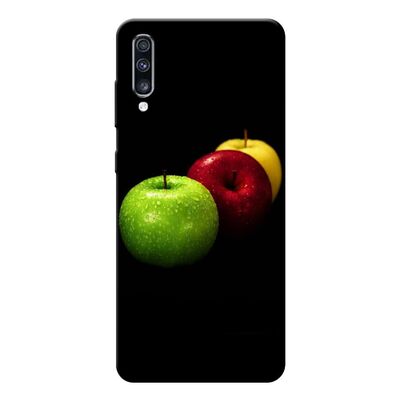 Samsung - Galaxy A70 Yeşil-Kırmızı-Sarı Elmalar Silikon Kılıf