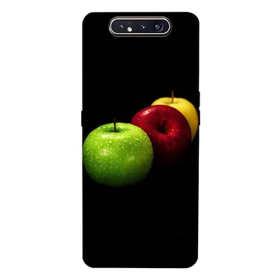 Samsung - Galaxy A80 Yeşil-Kırmızı-Sarı Elmalar Silikon Kılıf