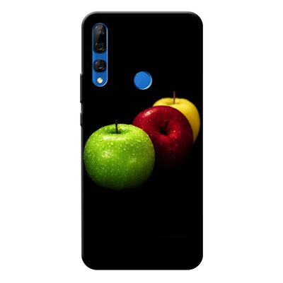 Huawei - Y9 Prime 2019 Yeşil-Kırmızı-Sarı Elmalar Silikon Kılıf