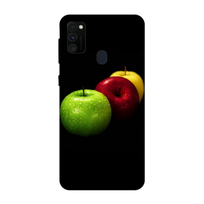 Samsung - Galaxy A40S Yeşil-Kırmızı-Sarı Elmalar Silikon Kılıf