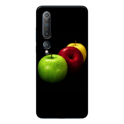 Xiaomi - Mi Note 10 Pro Yeşil-Kırmızı-Sarı Elmalar Silikon Kılıf