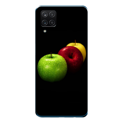 Samsung - Galaxy A12 Yeşil-Kırmızı-Sarı Elmalar Silikon Kılıf