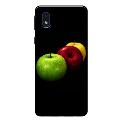 Samsung - Galaxy A01 Core Yeşil-Kırmızı-Sarı Elmalar Silikon Kılıf