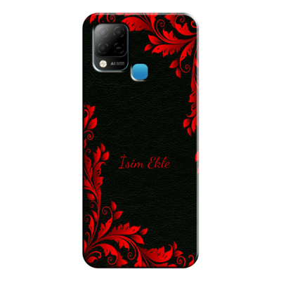 İnfinix - Hot 10T Black- Red Silikon Kılıf
