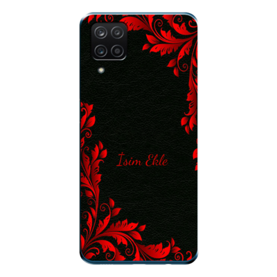 Samsung - Galaxy A12 Black- Red Silikon Kılıf