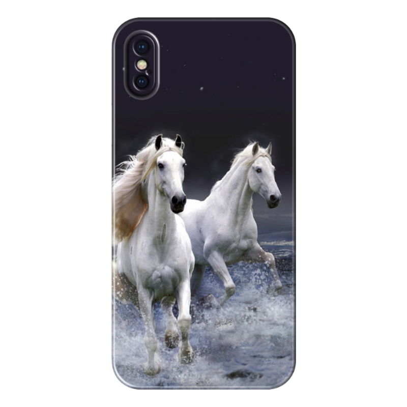 Apple - iPhone X White Horses Silikon Kılıf
