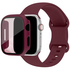 Zebana ZK5 360° Koruma Silikon Apple Watch Kordon– 38mm / 40mm / 41mm – Ultra İnce Temperli Cam Ekran Koruyucu (SAAT DAHİL DEĞİLDİR) - Bordo
