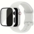 Zebana ZK5 360° Koruma Silikon Apple Watch Kordon– 38mm / 40mm / 41mm – Ultra İnce Temperli Cam Ekran Koruyucu (SAAT DAHİL DEĞİLDİR) - Beyaz