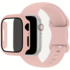 Zebana ZK5 360° Koruma Silikon Apple Watch Kordon– 38mm / 40mm / 41mm – Ultra İnce Temperli Cam Ekran Koruyucu (SAAT DAHİL DEĞİLDİR) - Rose Gold