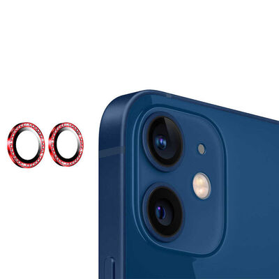 Apple - iPhone 11 CL-06 Taşlı Kamera Lens Koruyucu - Mor
