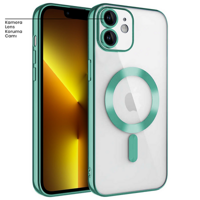 Apple - iPhone 11 Zebana Glint Silikon Kılıf (Kablosuz Şarj Destekli) - Koyu Yeşil