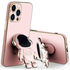 Apple - iPhone 11 Pro Max Zebana Standlı Astronot Silikon Kılıf - Rose Gold