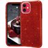Apple - iPhone 11 Shining Simli Silikon Kılıf - Kırmızı