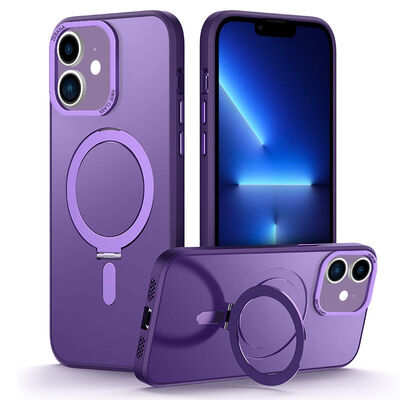 Apple iPhone 11 Zebana First Class Standlı Silikon Derin Mor Kılıf