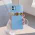 Apple - iPhone 11 Zebana Love Bear Silikon Kılıf - Kahverengi - Açık Mavi