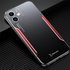 Apple - iPhone 11 Zebana Metal Mitras Kılıf (Silikon Kenar) - Kırmızı