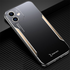 Apple - iPhone 11 Zebana Metal Mitras Kılıf (Silikon Kenar) - Gold