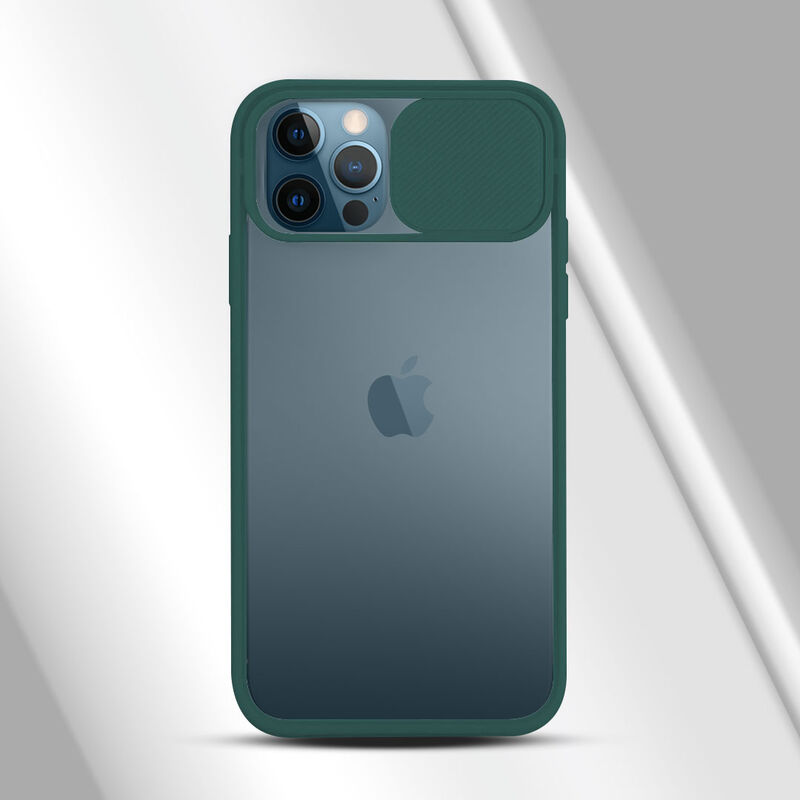 Apple iPhone 12 Pro Kılıf Yeşil Kamera Lens Korumalı Kılıf
