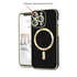 Apple - iPhone 12 Pro Max Zebana Magsafe Golden Silikon Kılıf (Kablosuz Şarj Destekli) - Siyah