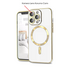 Apple - iPhone 12 Pro Max Zebana Magsafe Golden Silikon Kılıf (Kablosuz Şarj Destekli) - Beyaz