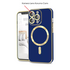 Apple - iPhone 12 Pro Max Zebana Magsafe Golden Silikon Kılıf (Kablosuz Şarj Destekli) - Lacivert