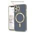 Apple - iPhone 12 Pro Max Zebana Magsafe Golden Silikon Kılıf (Kablosuz Şarj Destekli) - Eflatun