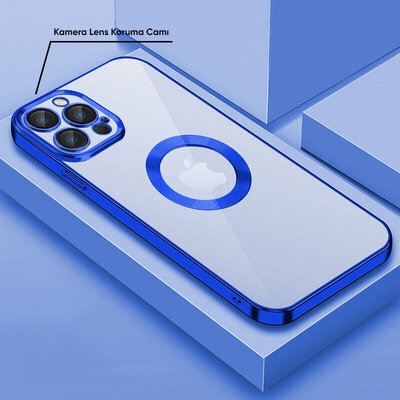 Apple iPhone 12 Pro Max Uyumlu Zebana Glint Silikon Mavi Kılıf