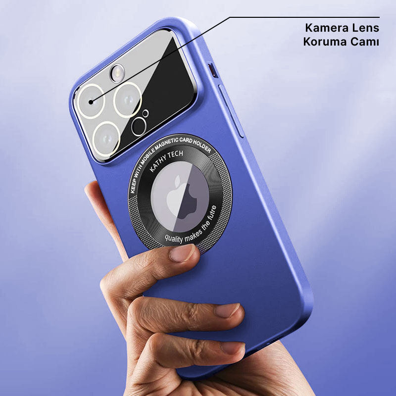 Apple iPhone 12 Pro Max Uyumlu Zebana Lenix Rubber Lacivert Kılıf