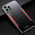Apple - iPhone 12 Pro Max Zebana Metal Mitras Kılıf (Silikon Kenar) - Kırmızı