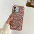 Apple - iPhone 12 Zebana Taşlı Pırlanta Silikon Kılıf - Rose Gold