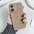 Apple - iPhone 12 Zebana Soft Wrink Silikon Kılıf - Açık Kahverengi
