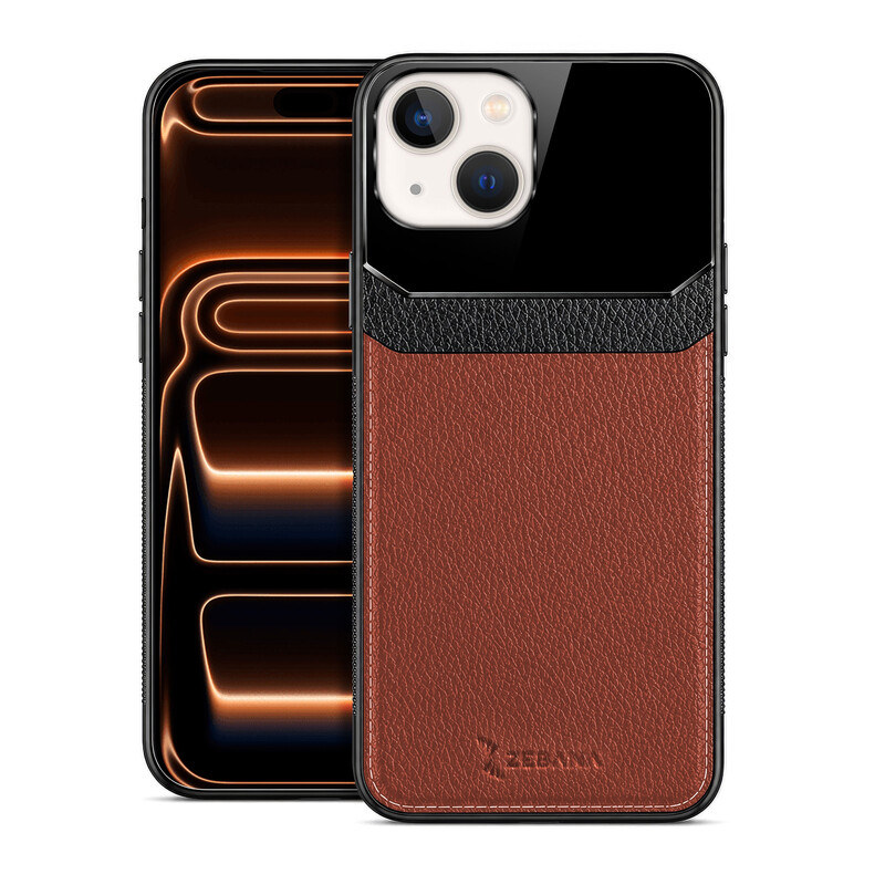 Apple iPhone 13 Mini Uyumlu Zebana Lens Deri Kırmızı Kılıf